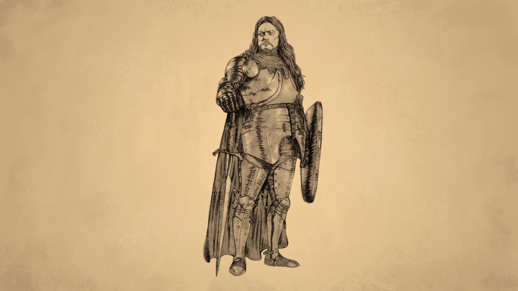 A drawing I created in the style of the Age of Empires II story slides.